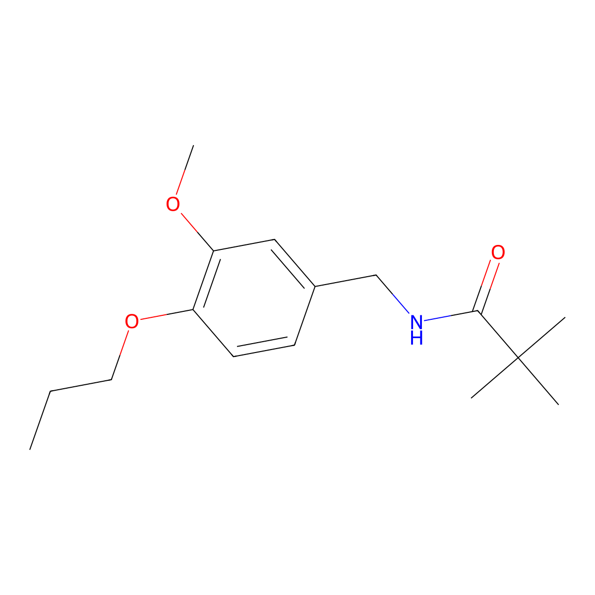 N-(3-methoxy-4-propoxybenzyl)-2,2-dimethylpropanamide molecular structure, CAS 1273577-88-0
