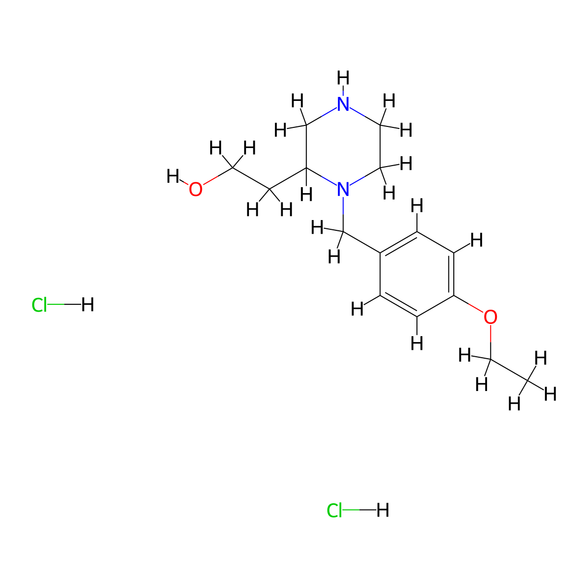 2-[1-(4-Ethoxybenzyl)-2-piperazinyl]ethanol dihydrochloride molecular structure, CAS 1273578-03-2
