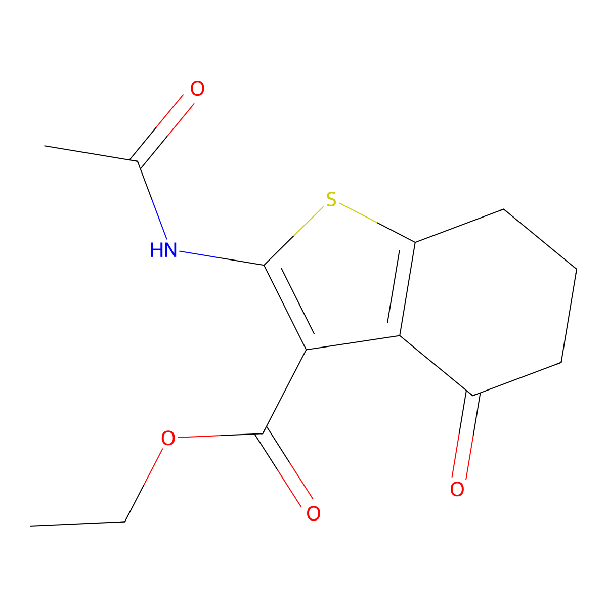 Ethyl 2-(acetylamino)-4-oxo-4,5,6,7-tetrahydro-1-benzothiophene-3-carboxylate molecular structure, CAS 1273578-07-6