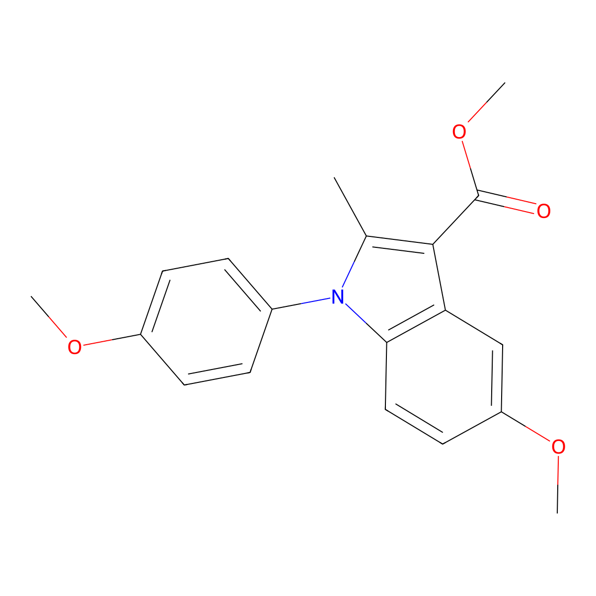 methyl 5-methoxy-1-(4-methoxyphenyl)-2-methyl-1H-indole-3-carboxylate molecular structure, CAS 1273578-09-8
