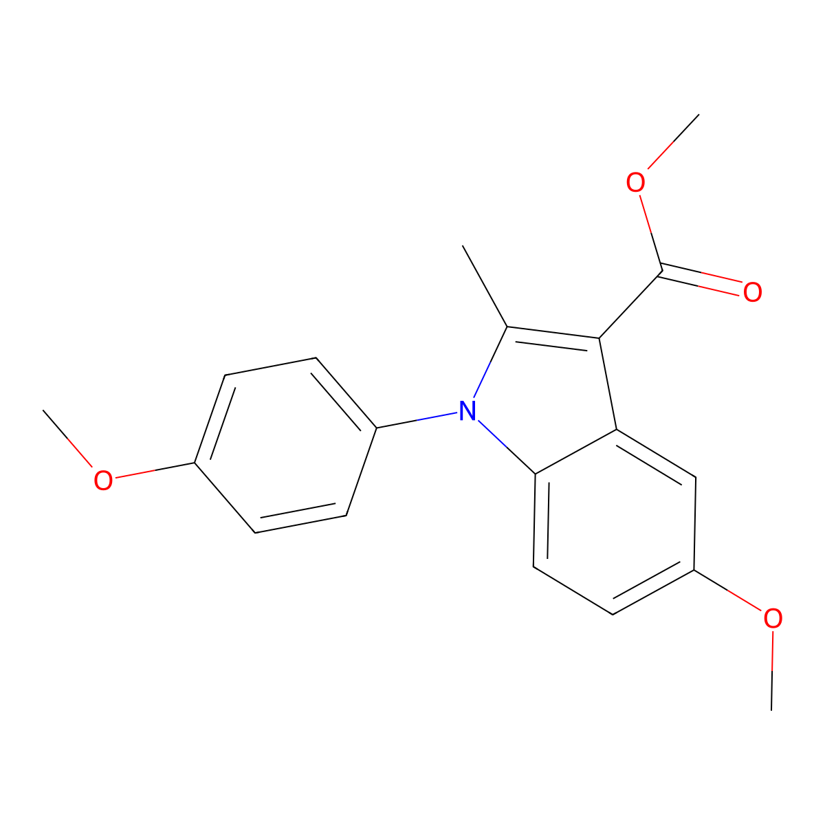 methyl 5-methoxy-1-(4-methoxyphenyl)-2-methyl-1H-indole-3-carboxylate molecular structure, CAS 1273578-09-8