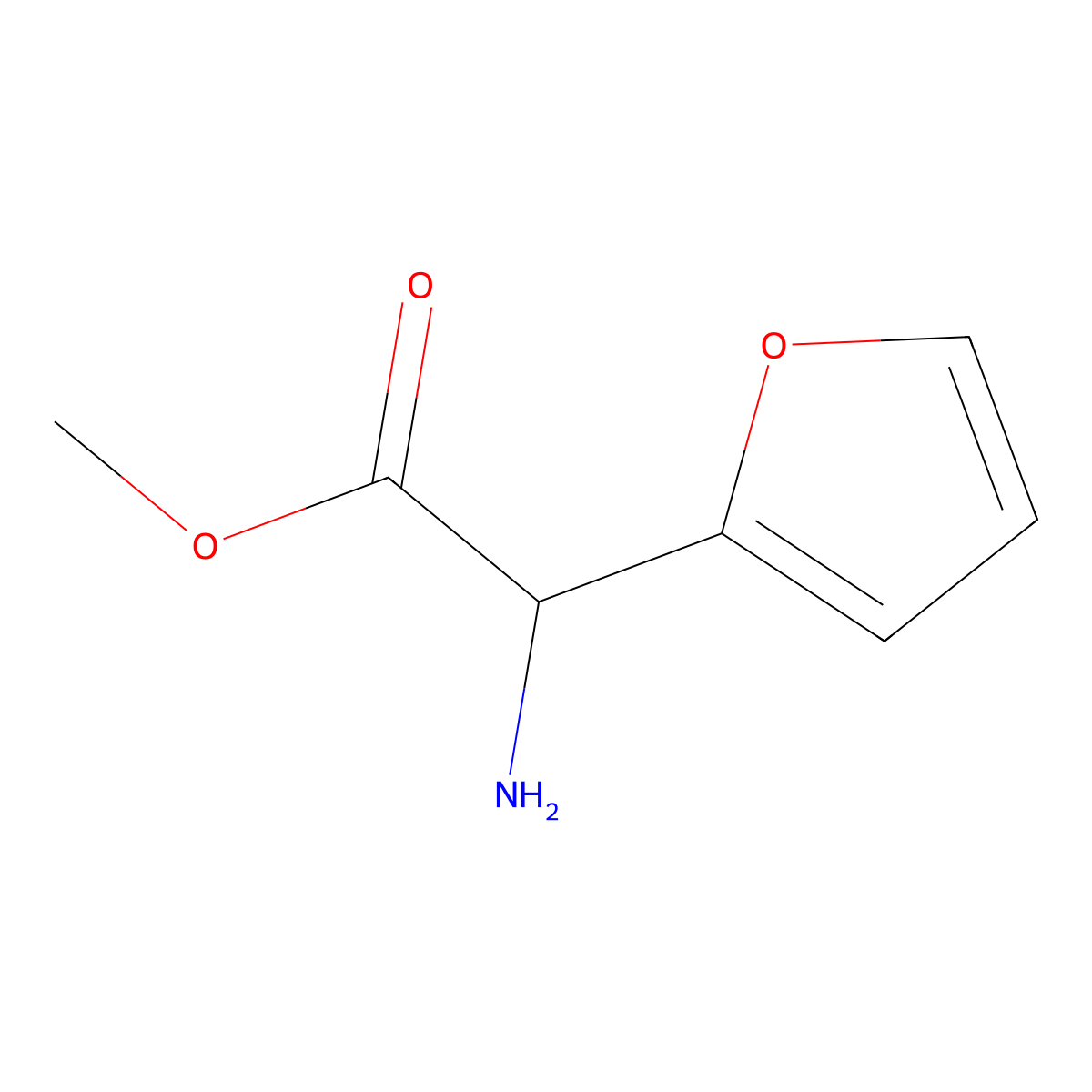 (R)-Methyl 2-amino-2-(furan-2-yl)acetate molecular structure, CAS 127358-24-1