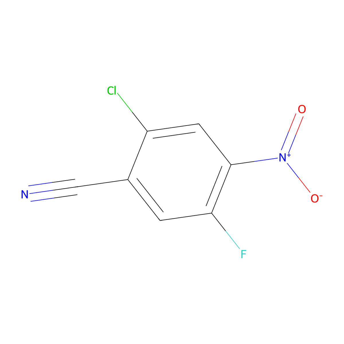 2-Chloro-5-fluoro-4-nitrobenzonitrile molecular structure, CAS 1273585-09-3
