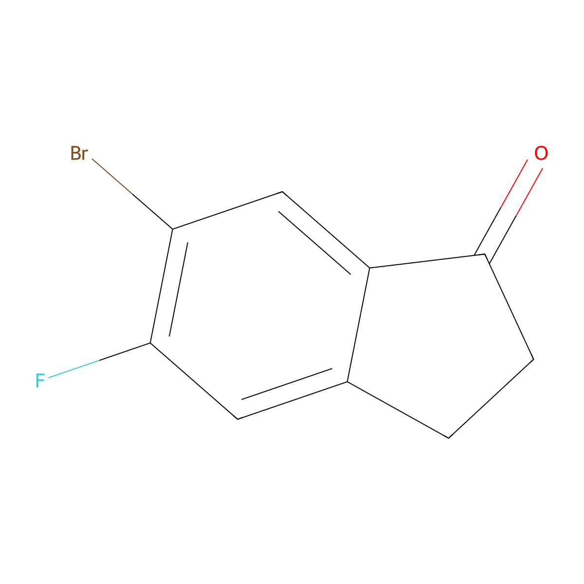 6-Bromo-5-fluoro-2,3-dihydro-1H-inden-1-one molecular structure, CAS 1273595-81-5