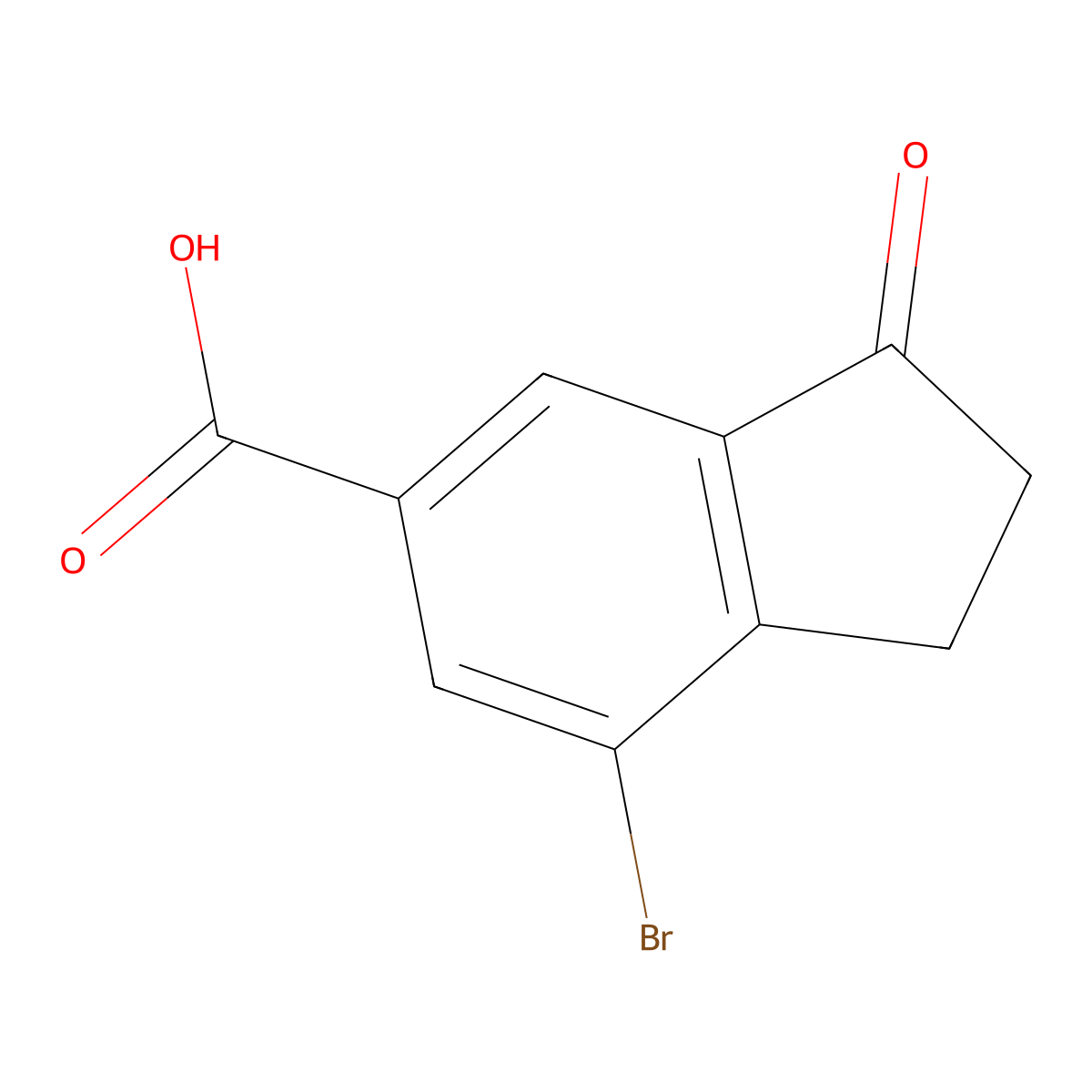 7-Bromo-3-oxo-2,3-dihydro-1H-indene-5-carboxylic acid molecular structure, CAS 1273596-20-5