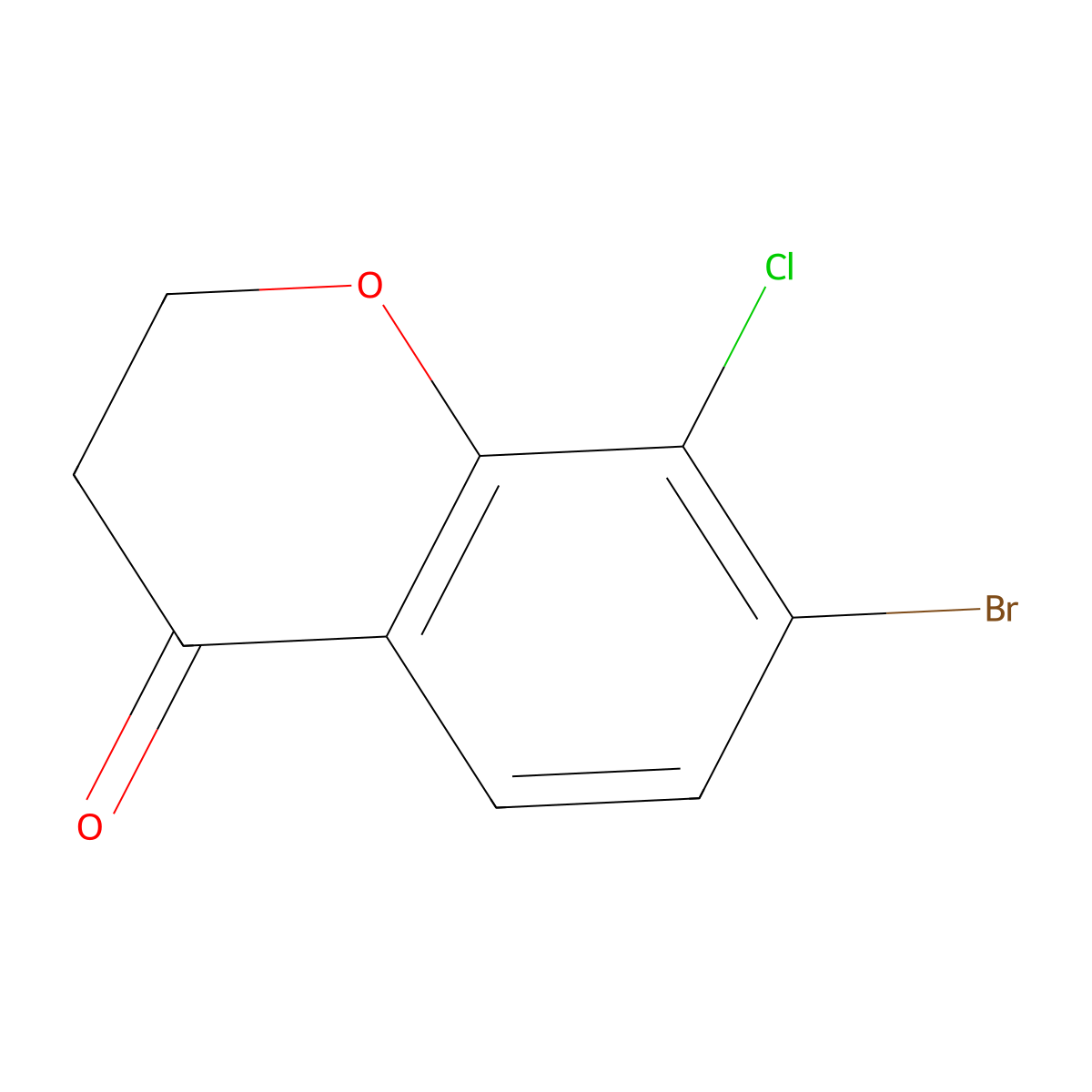 7-Bromo-8-chlorochroman-4-one molecular structure, CAS 1273598-25-6