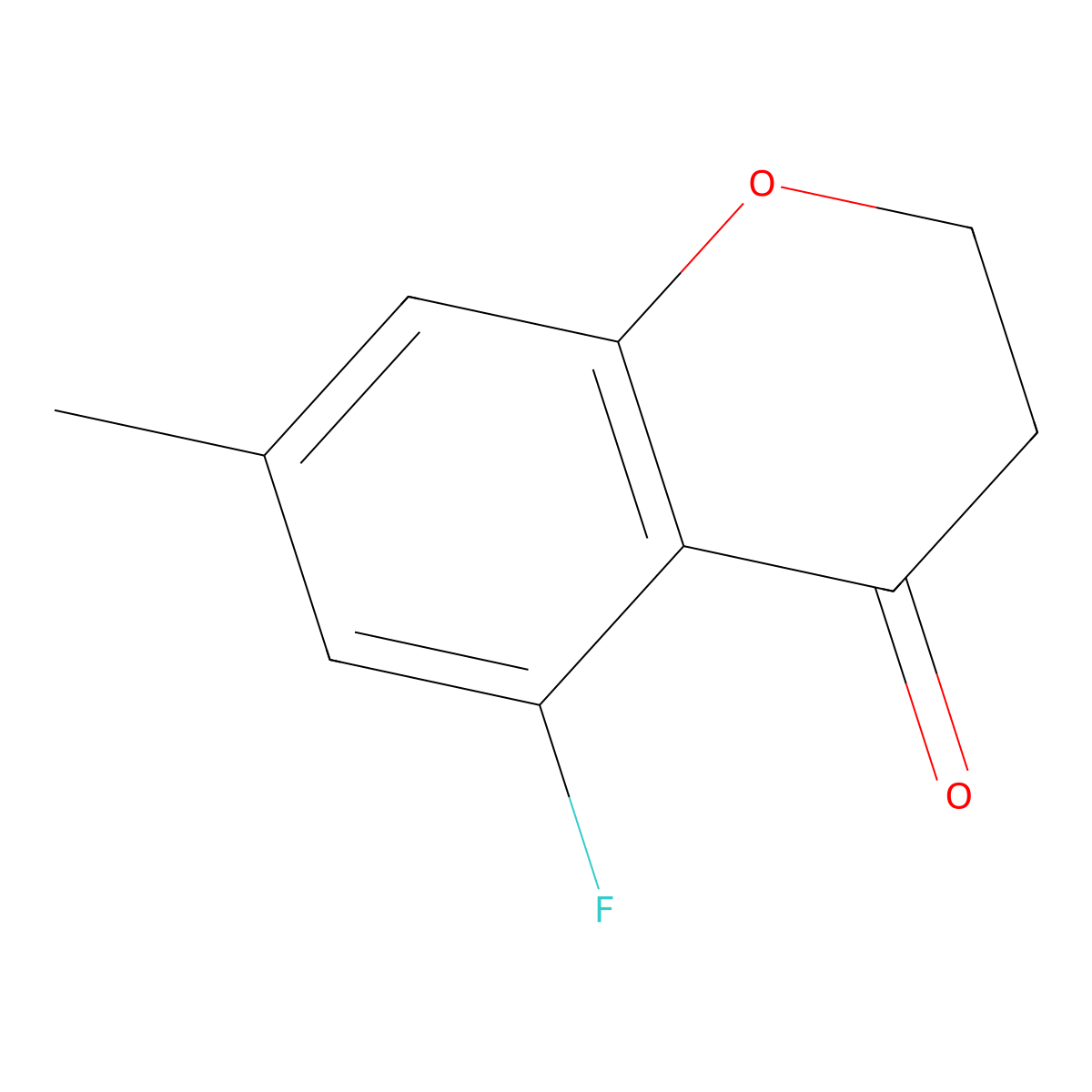 5-Fluoro-7-methyl-3,4-dihydro-2h-1-benzopyran-4-one molecular structure, CAS 1273598-40-5