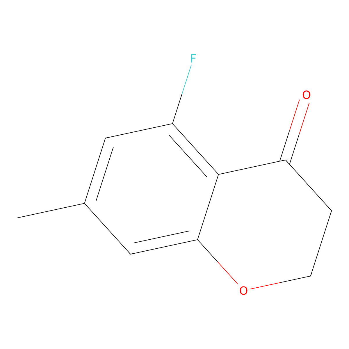 5-Fluoro-7-methyl-3,4-dihydro-2h-1-benzopyran-4-one molecular structure, CAS 1273598-40-5
