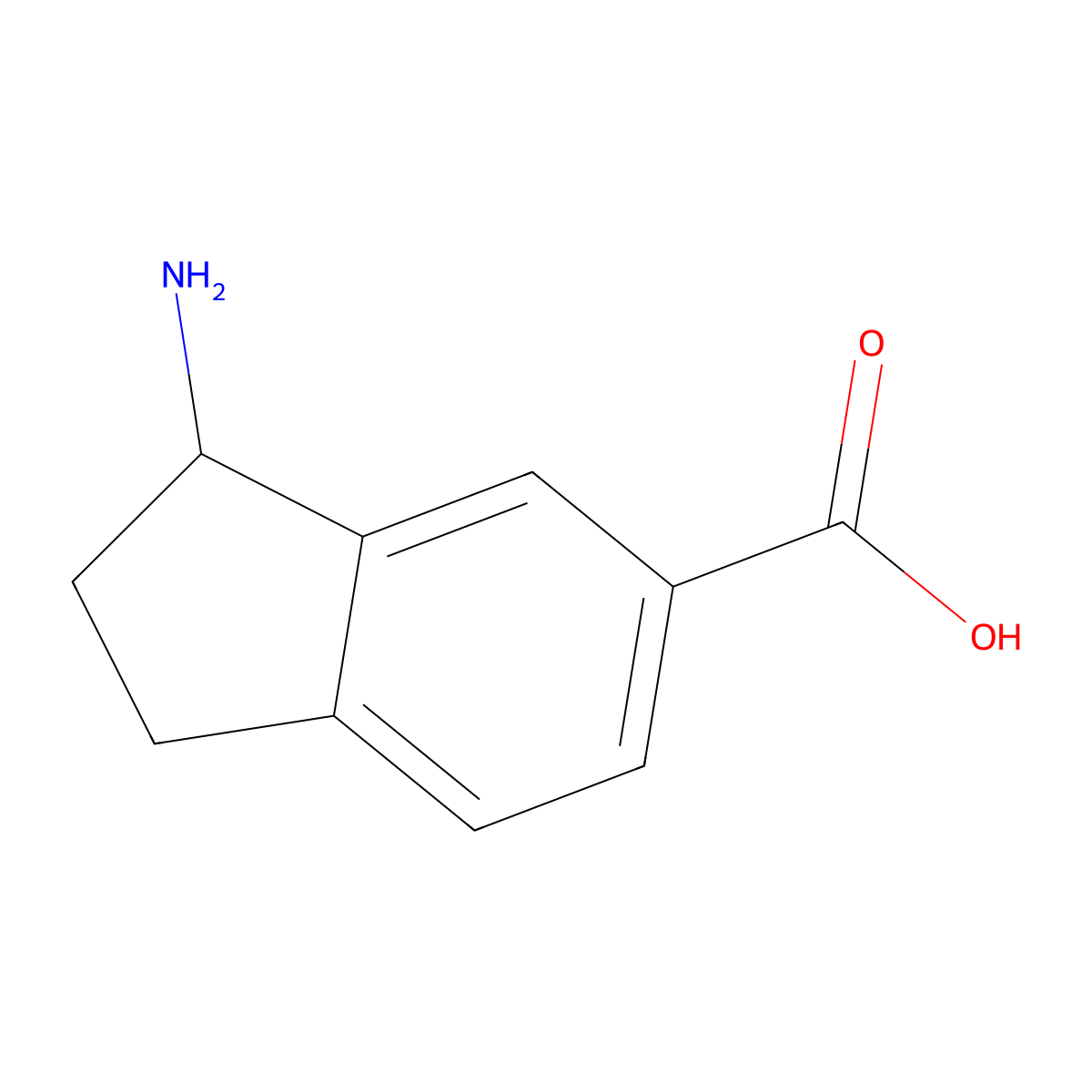 3-Amino-2,3-dihydro-1H-indene-5-carboxylic acid molecular structure, CAS 1273598-46-1