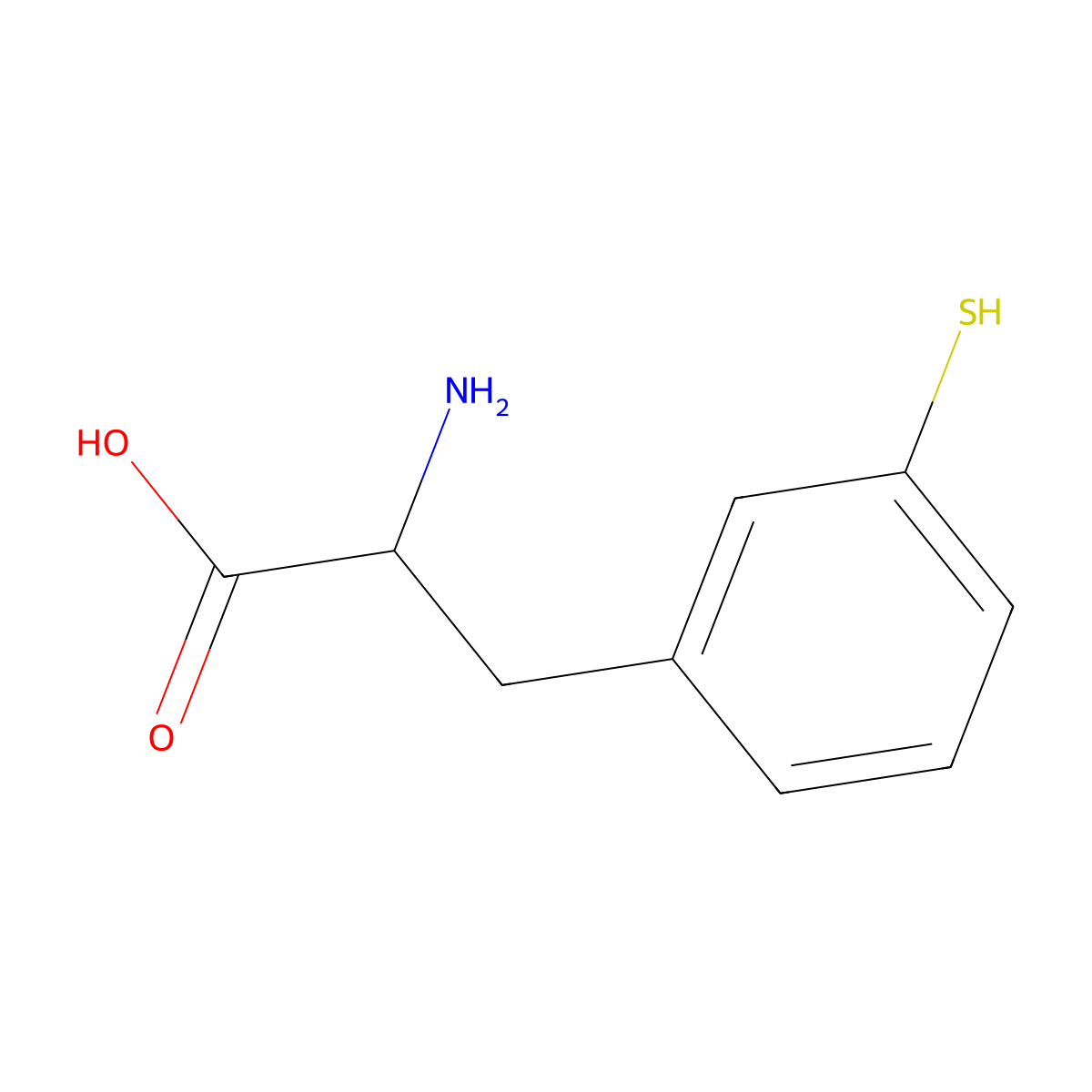 2-Amino-3-(3-sulfanylphenyl)propanoic acid molecular structure, CAS 1273598-73-4