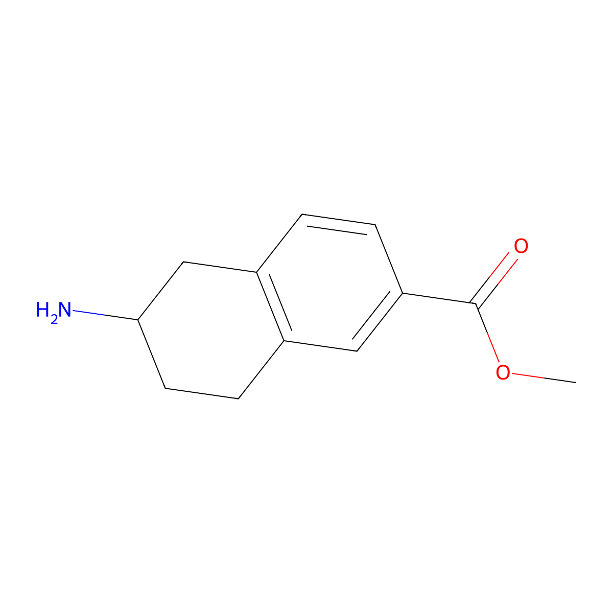 Methyl 6-amino-5,6,7,8-tetrahydronaphthalene-2-carboxylate molecular structure, CAS 1273599-04-4