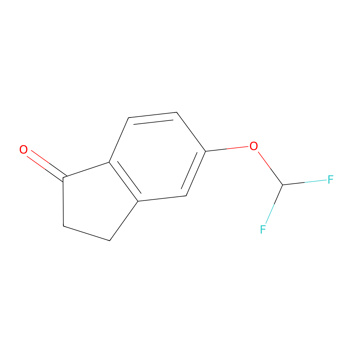 5-(difluoromethoxy)-2,3-dihydro-1H-inden-1-one molecular structure, CAS 1273599-48-6