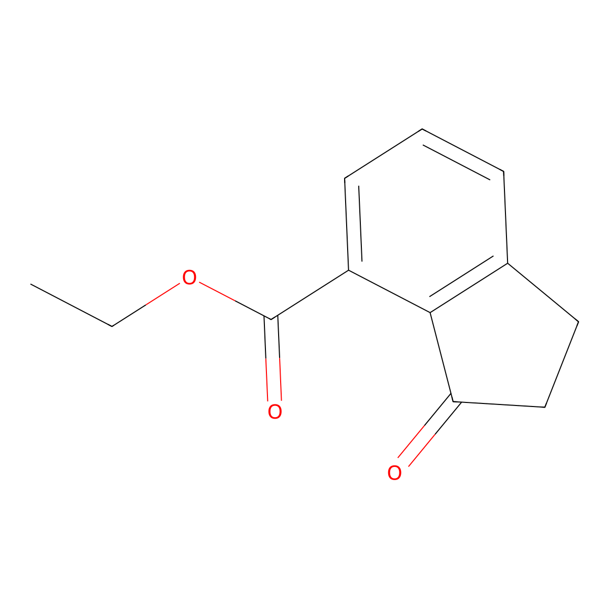 Ethyl 3-oxo-2,3-dihydro-1H-indene-4-carboxylate molecular structure, CAS 1273599-83-9