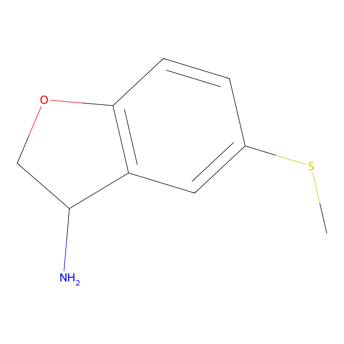 5-(Methylsulfanyl)-2,3-dihydro-1-benzofuran-3-amine molecular structure, CAS 1273603-17-0
