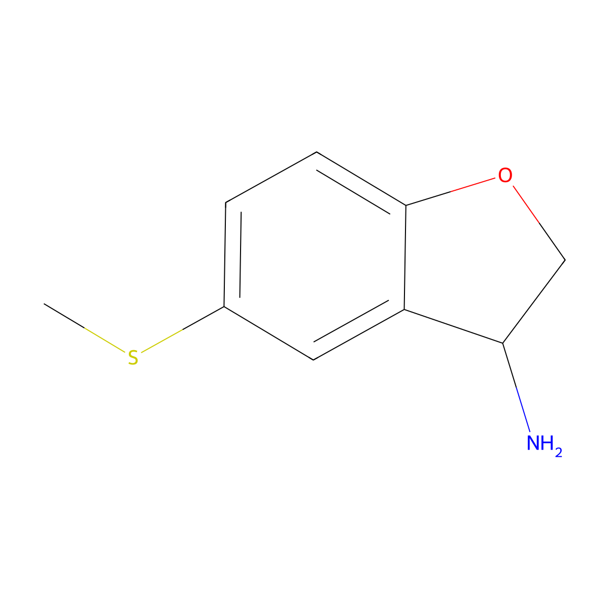 5-(Methylsulfanyl)-2,3-dihydro-1-benzofuran-3-amine molecular structure, CAS 1273603-17-0