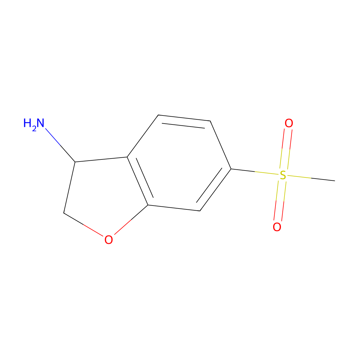 6-(Methylsulfonyl)-2,3-dihydrobenzo[B]furan-3-ylamine molecular structure, CAS 1273603-34-1