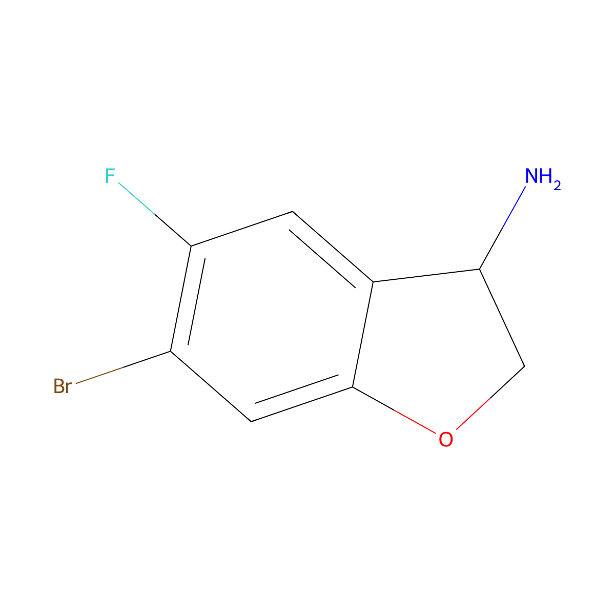 6-Bromo-5-fluoro-2,3-dihydrobenZofuran-3-amine molecular structure, CAS 1273603-53-4