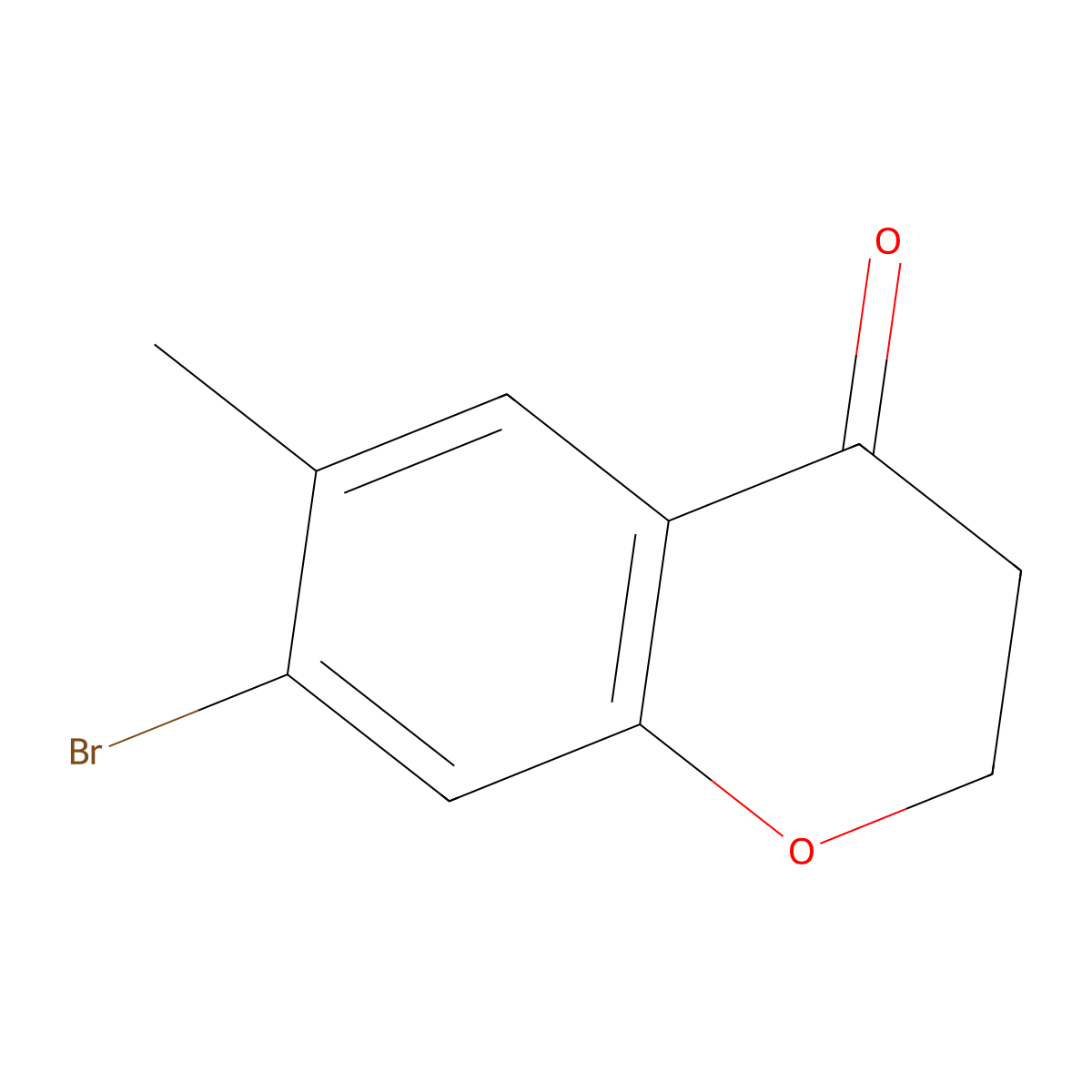 7-bromo-6-methyl-3,4-dihydro-2H-1-benzopyran-4-one molecular structure, CAS 1273604-53-7