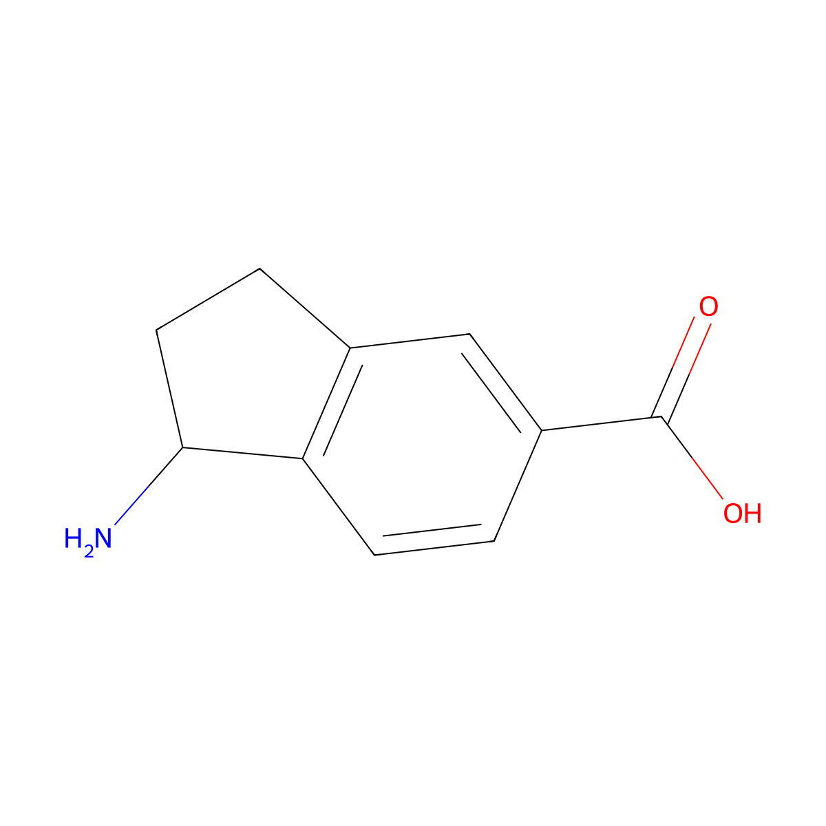 1-Amino-2,3-dihydro-1H-indene-5-carboxylic acid molecular structure, CAS 1273604-70-8