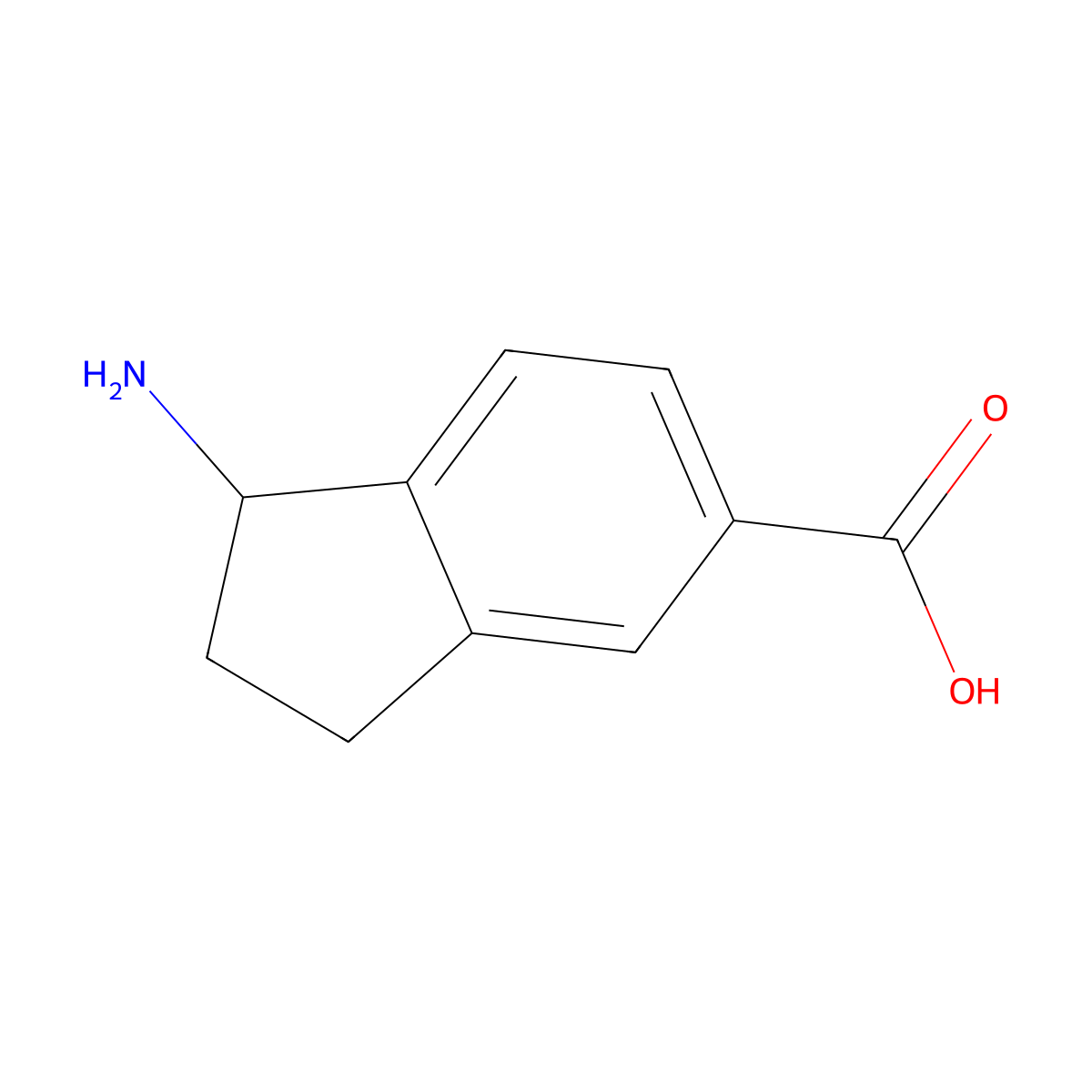1-Amino-2,3-dihydro-1H-indene-5-carboxylic acid molecular structure, CAS 1273604-70-8