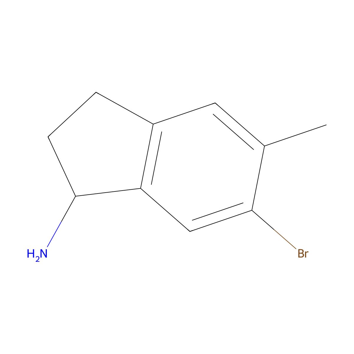 6-Bromo-5-methyl-2,3-dihydro-1H-inden-1-amine molecular structure, CAS 1273605-36-9