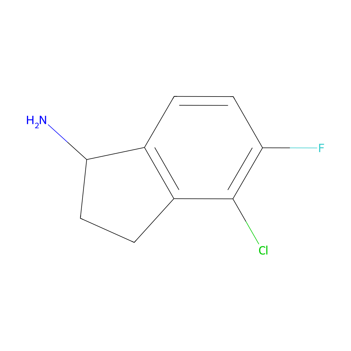 4-chloro-5-fluoro-2,3-dihydro-1H-inden-1-amine molecular structure, CAS 1273605-71-2