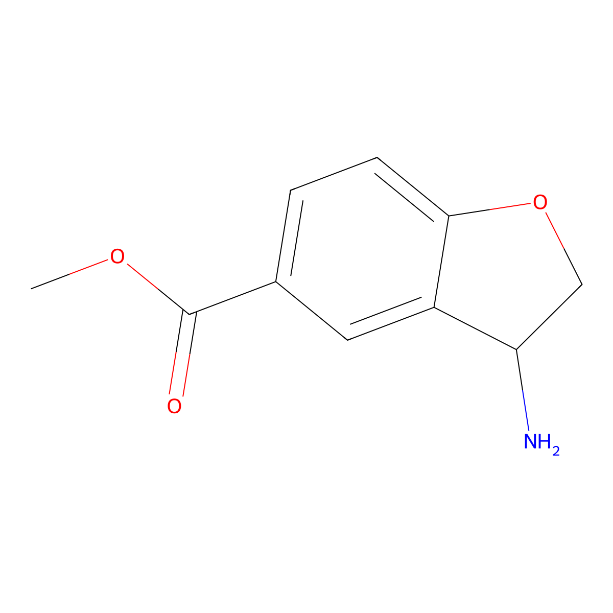 Methyl 3-amino-2,3-dihydrobenzofuran-5-carboxylate molecular structure, CAS 1273606-04-4