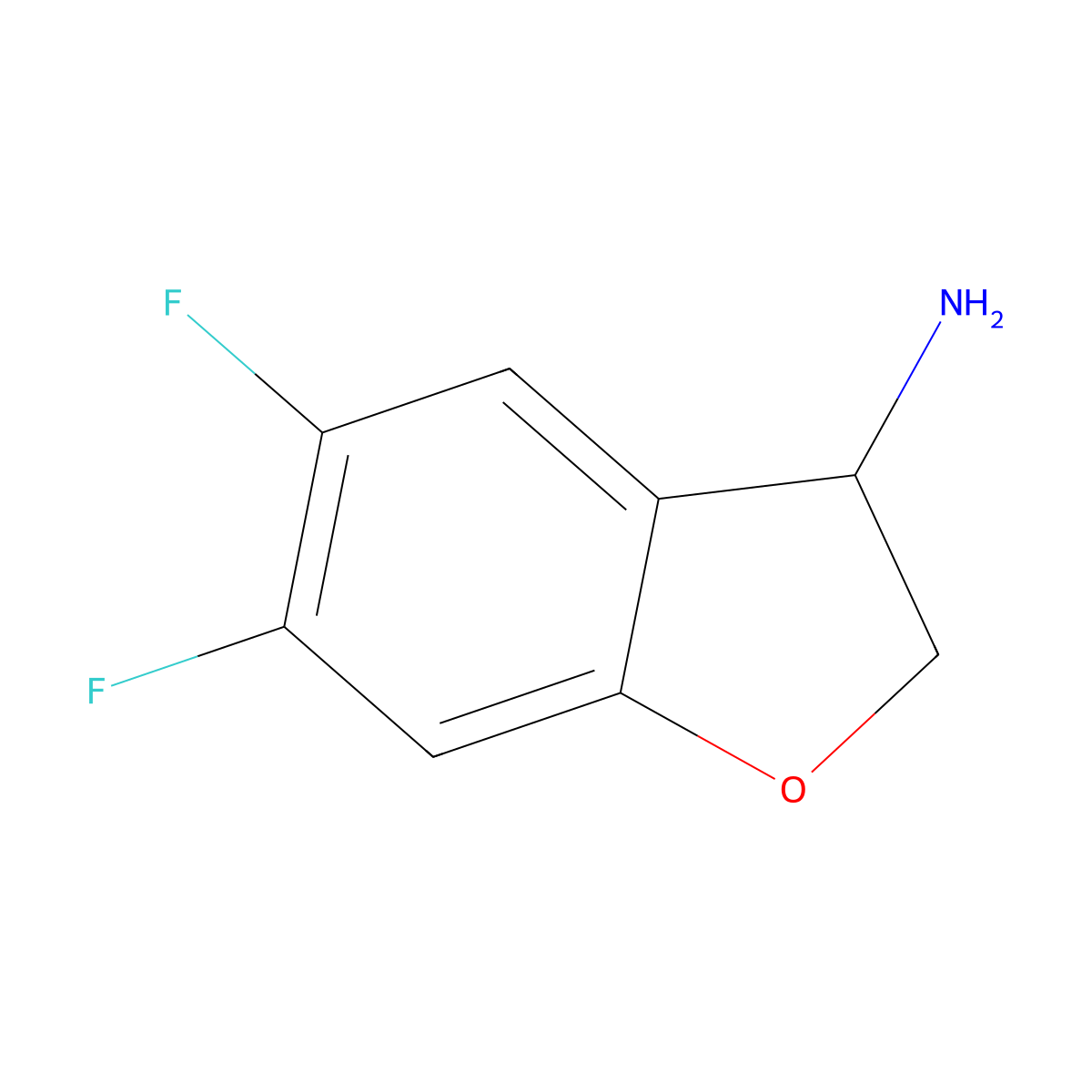 5,6-Difluoro-2,3-dihydro-1-benzofuran-3-amine molecular structure, CAS 1273606-09-9