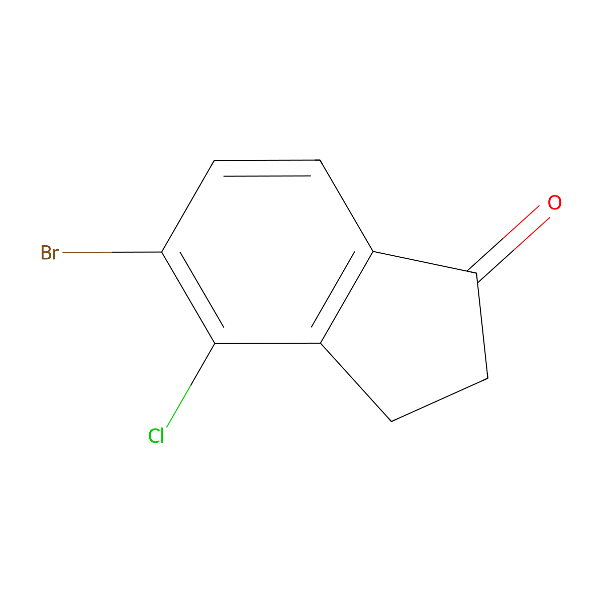5-bromo-4-chloro-2,3-dihydro-1H-inden-1-one molecular structure, CAS 1273608-49-3