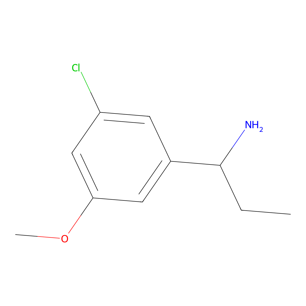 1-(3-Chloro-5-methoxyphenyl)propan-1-amine molecular structure, CAS 1273608-71-1
