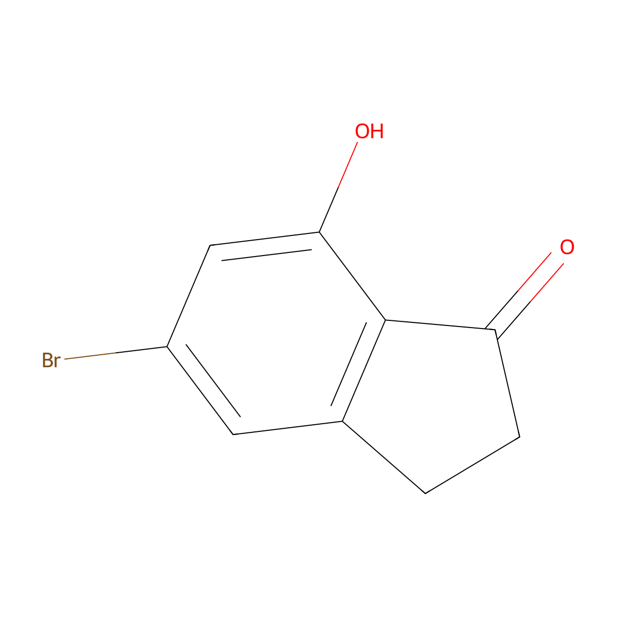 5-Bromo-7-hydroxy-2,3-dihydro-1H-inden-1-one molecular structure, CAS 1273609-10-1