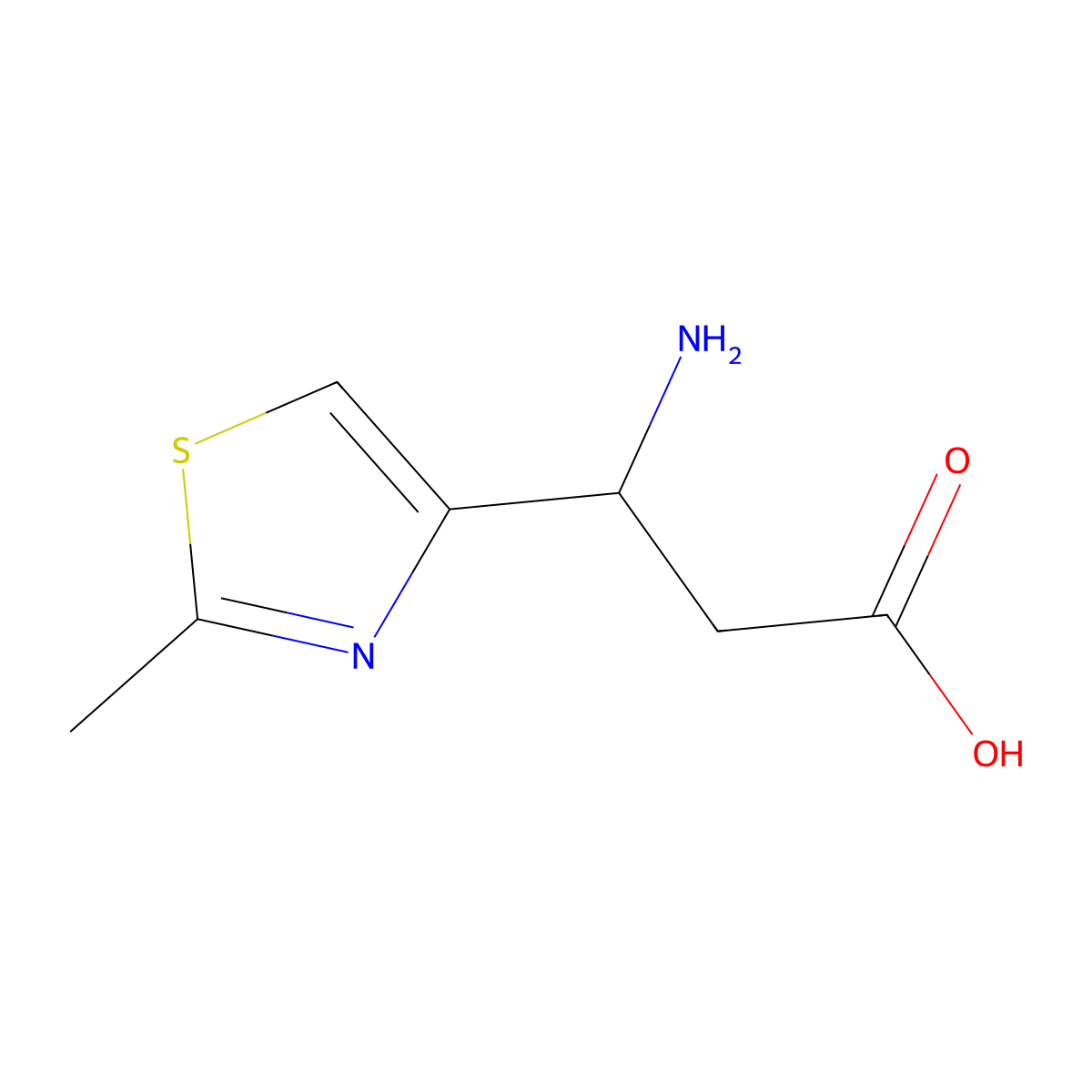 3-Amino-3-(2-methyl-1,3-thiazol-4-yl)propanoic acid molecular structure, CAS 1273610-54-0