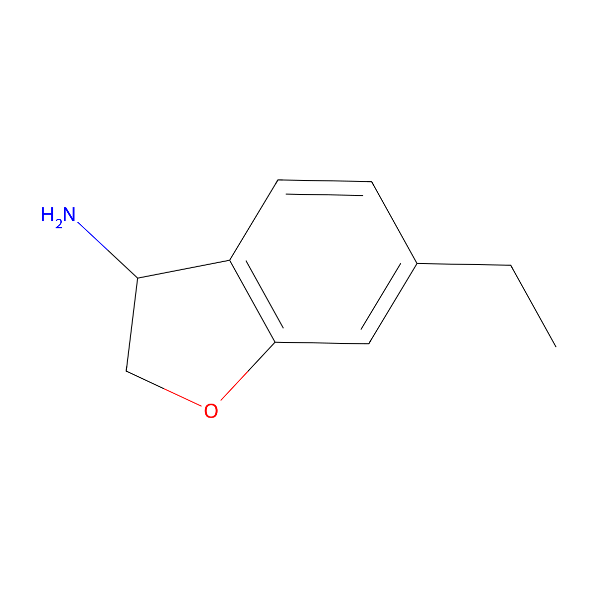 6-Ethyl-2,3-dihydro-1-benzofuran-3-amine molecular structure, CAS 1273610-64-2