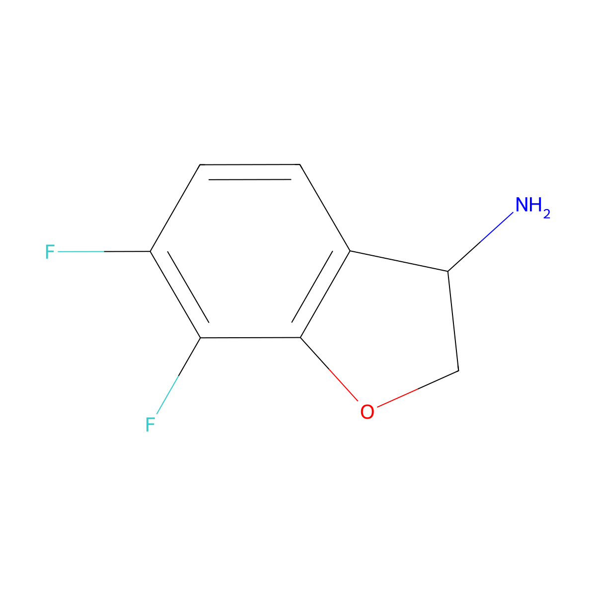 6,7-Difluoro-2,3-dihydro-1-benzofuran-3-amine molecular structure, CAS 1273612-41-1