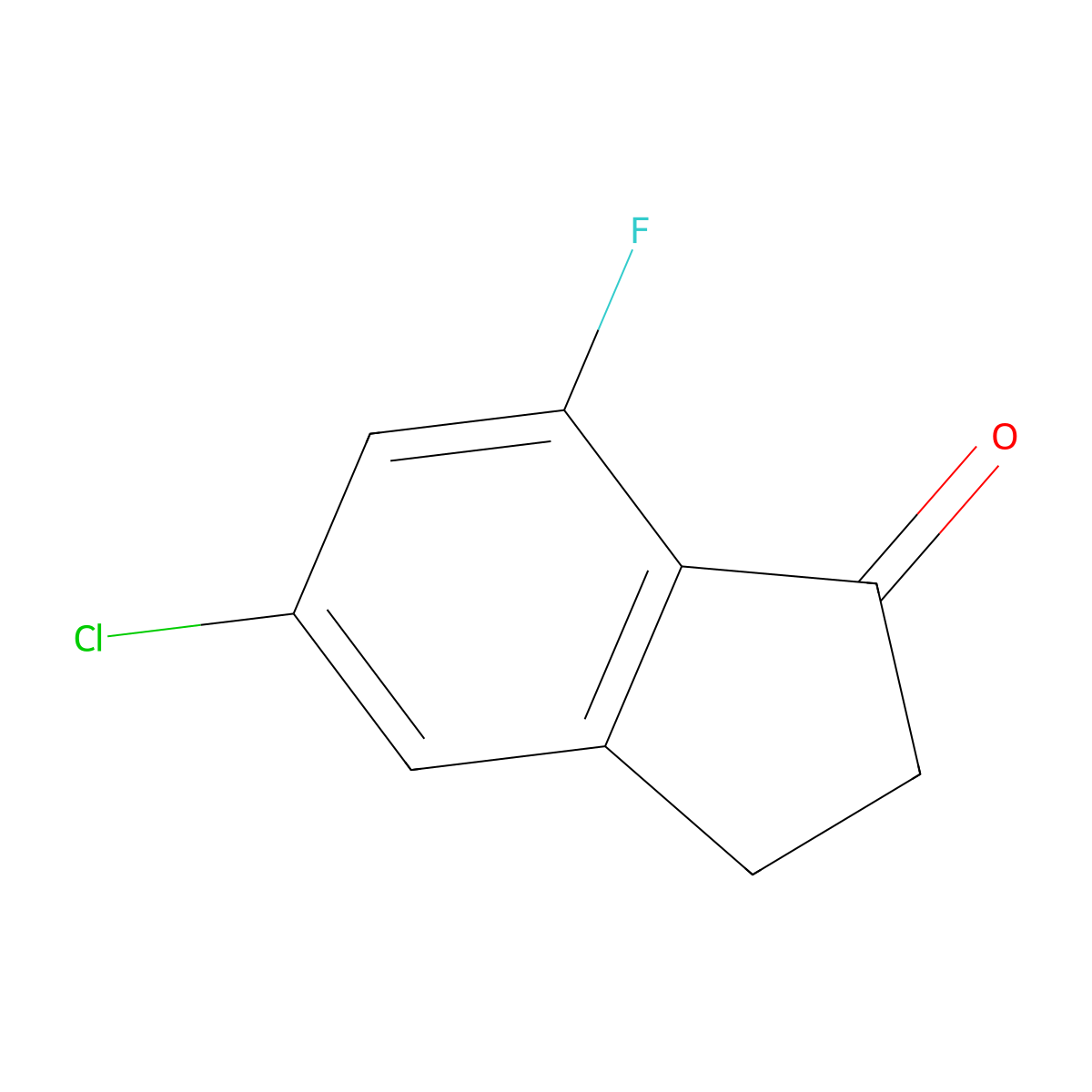 5-Chloro-7-fluoro-2,3-dihydro-1H-inden-1-one molecular structure, CAS 1273613-81-2