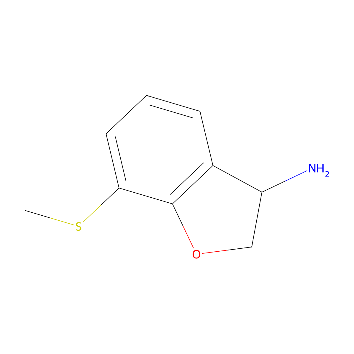 7-(Methylsulfanyl)-2,3-dihydro-1-benzofuran-3-amine molecular structure, CAS 1273614-57-5