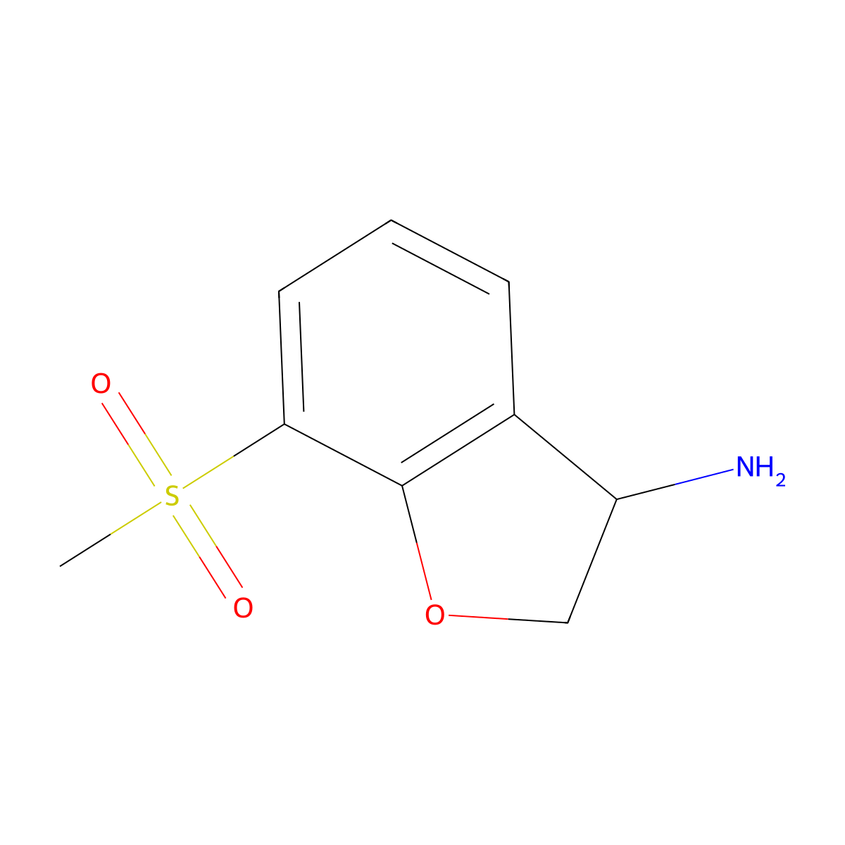 7-Methanesulfonyl-2,3-dihydro-1-benzofuran-3-amine molecular structure, CAS 1273614-68-8