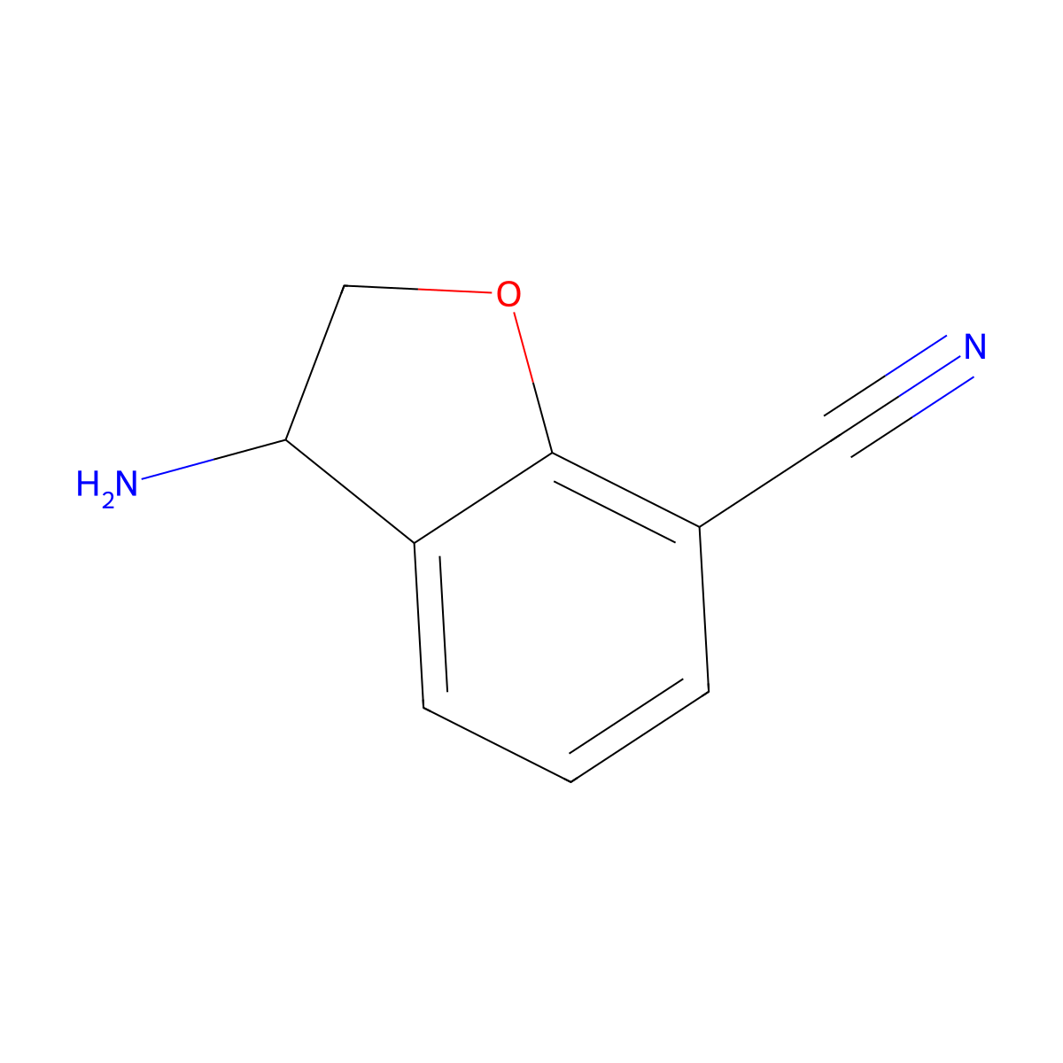 3-Amino-2,3-dihydro-1-benzofuran-7-carbonitrile molecular structure, CAS 1273650-93-3