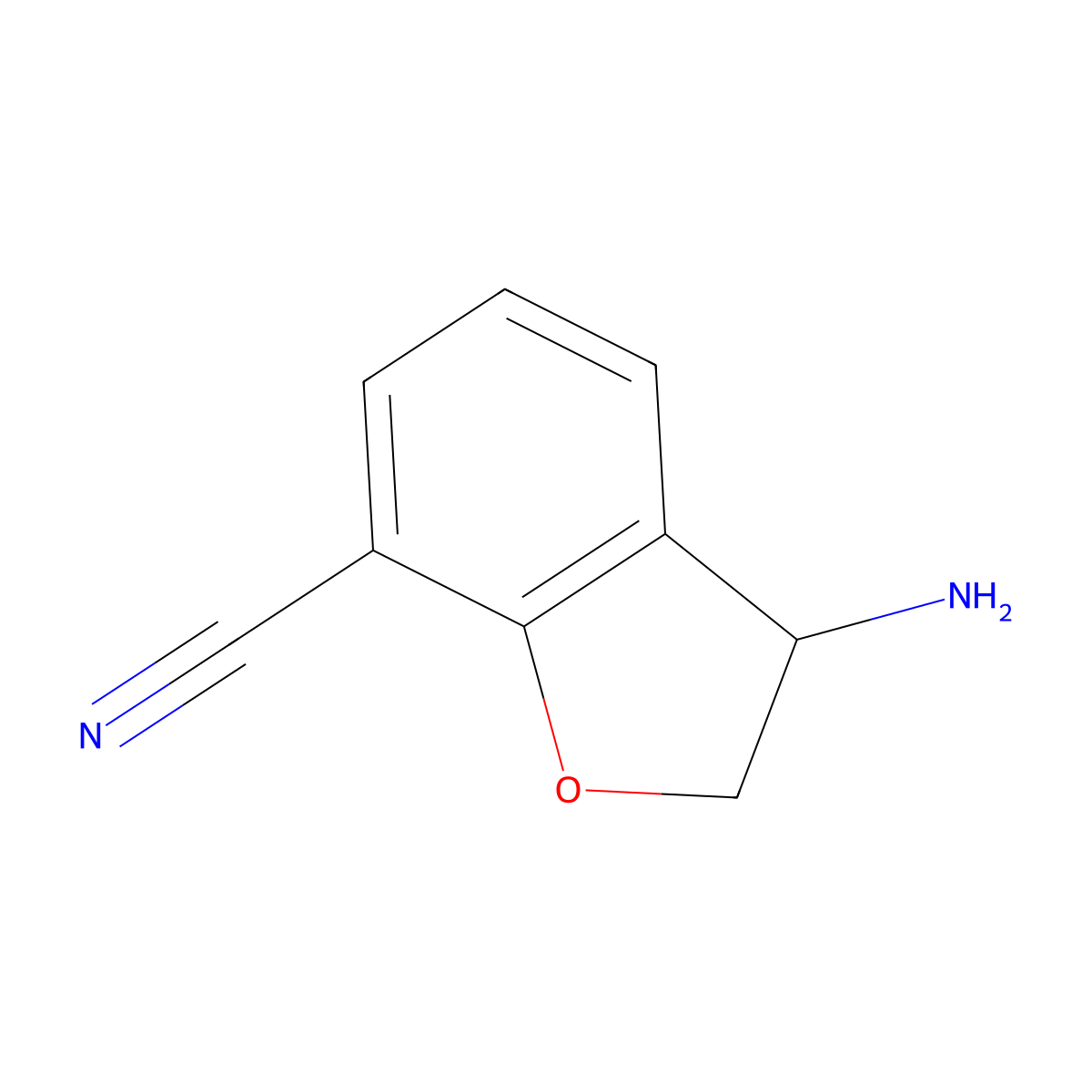 3-Amino-2,3-dihydro-1-benzofuran-7-carbonitrile molecular structure, CAS 1273650-93-3