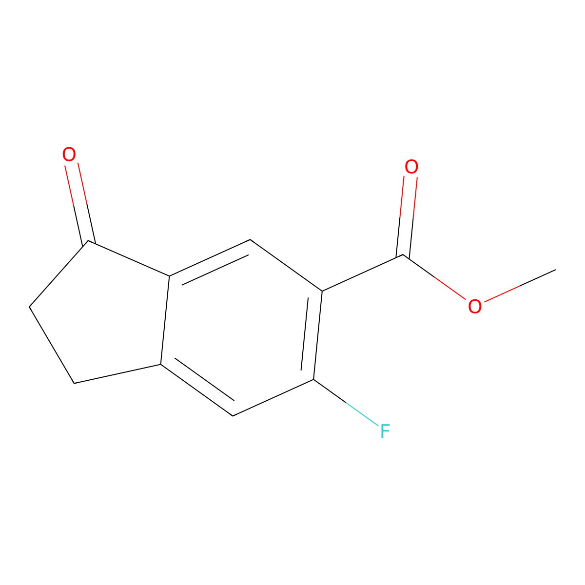 Methyl 6-fluoro-3-oxo-2,3-dihydro-1H-indene-5-carboxylate molecular structure, CAS 1273651-10-7