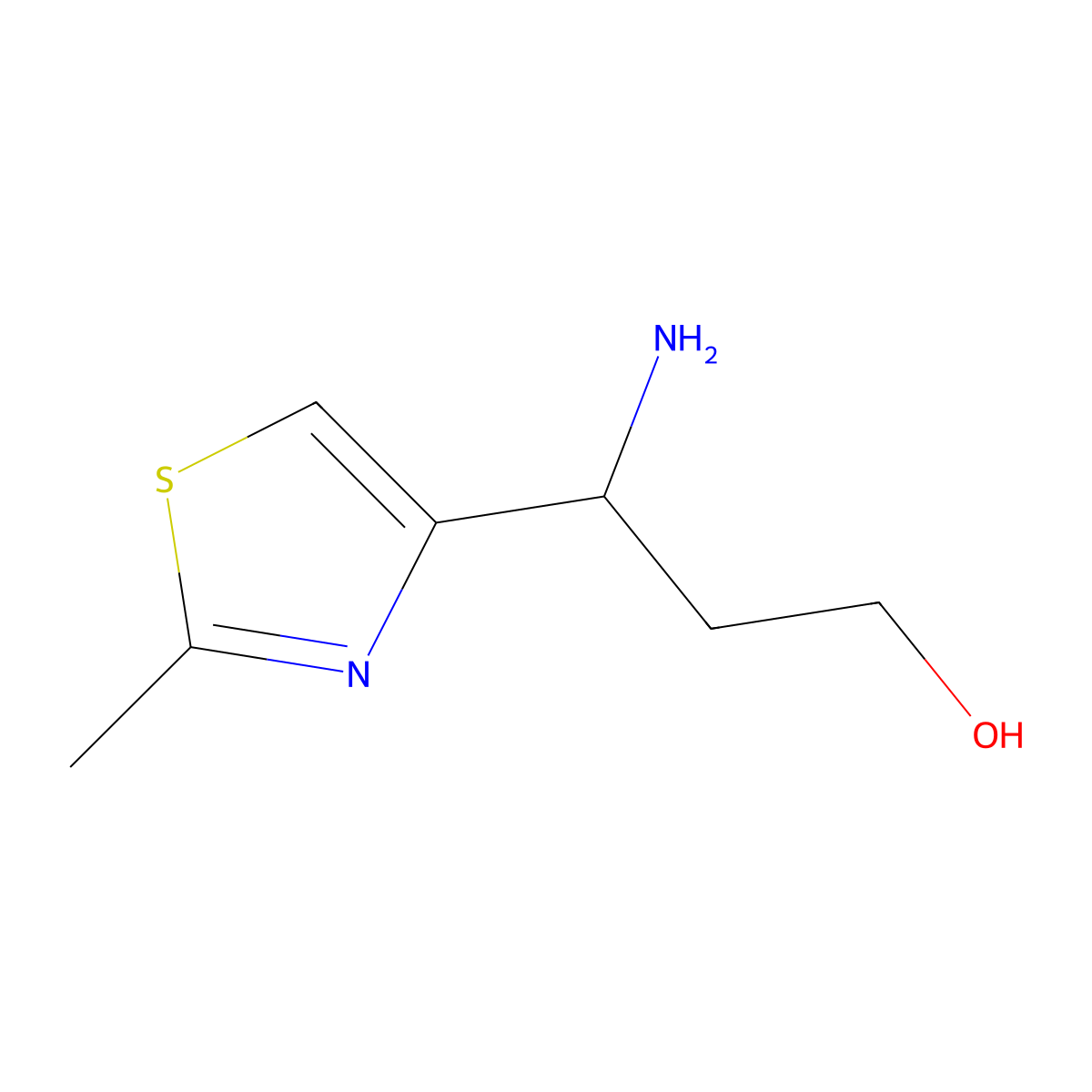 3-Amino-3-(2-methyl-1,3-thiazol-4-yl)propan-1-ol molecular structure, CAS 1273651-14-1