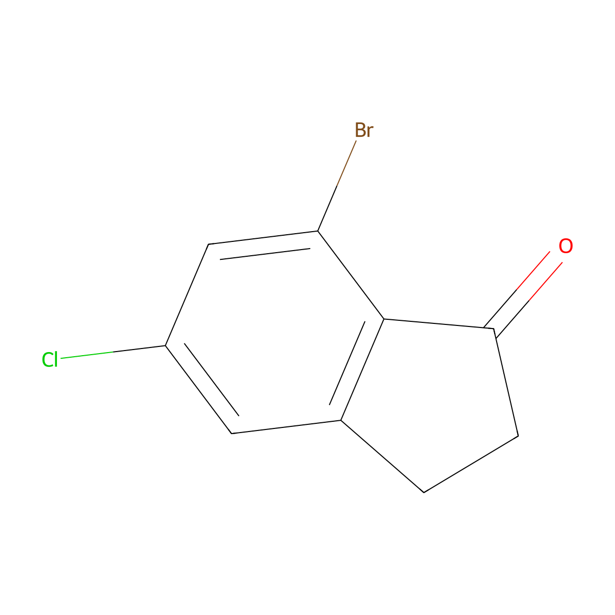 7-Bromo-5-chloro-2,3-dihydro-1H-inden-1-one molecular structure, CAS 1273651-21-0