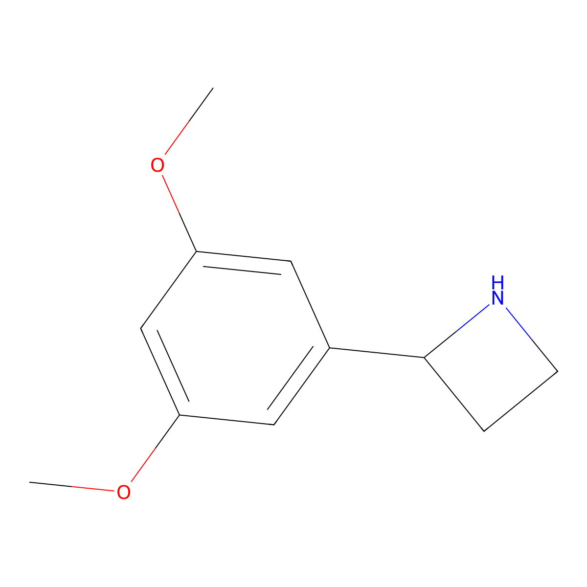 2-(3,5-Dimethoxyphenyl)azetidine molecular structure, CAS 1273652-38-2