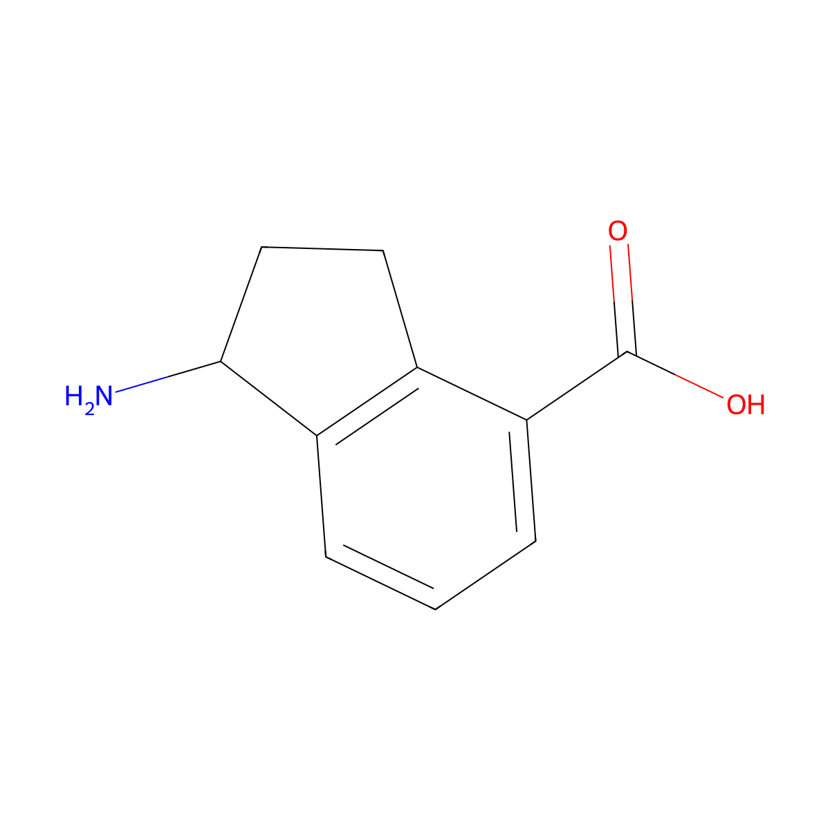 1-Amino-2,3-dihydro-1H-indene-4-carboxylic acid molecular structure, CAS 1273654-43-5