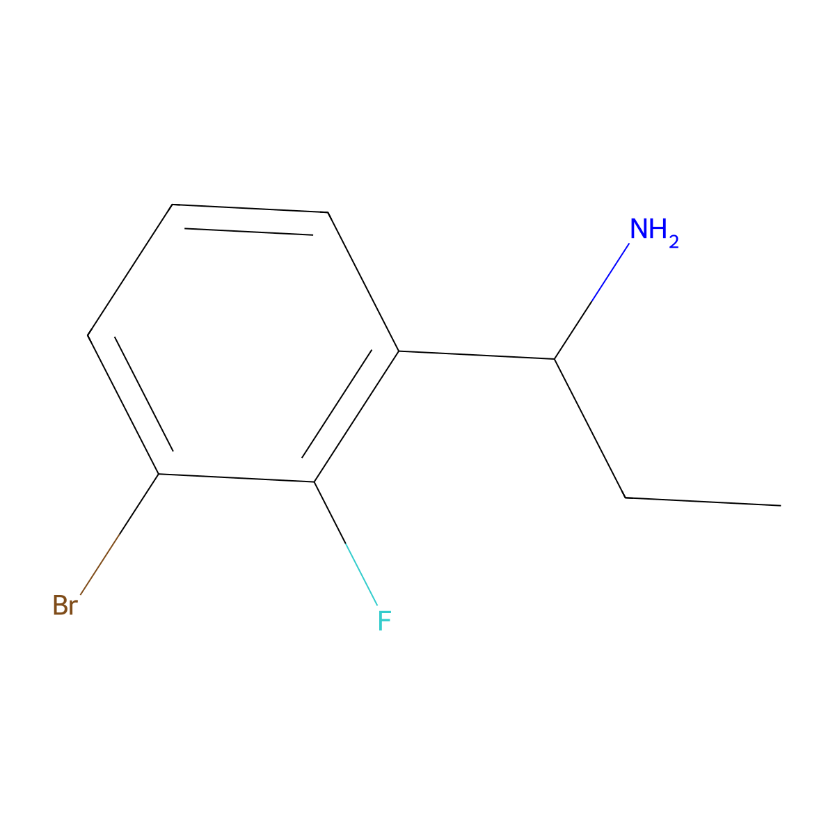 1-(3-Bromo-2-fluorophenyl)propan-1-amine molecular structure, CAS 1273655-04-1