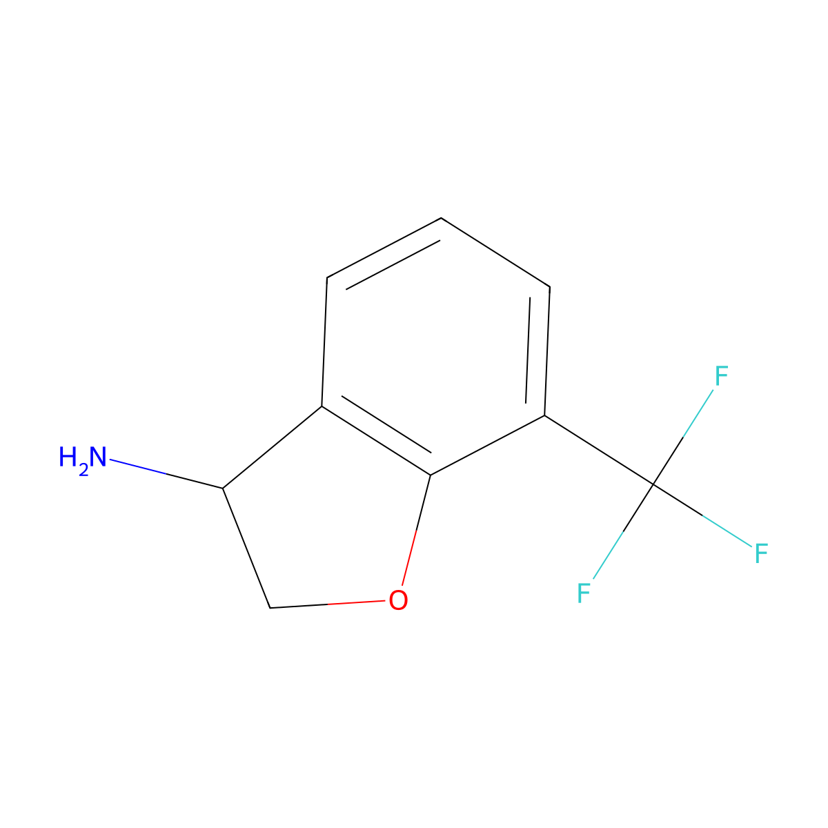 7-(Trifluoromethyl)-2,3-dihydro-1-benzofuran-3-amine molecular structure, CAS 1273655-08-5