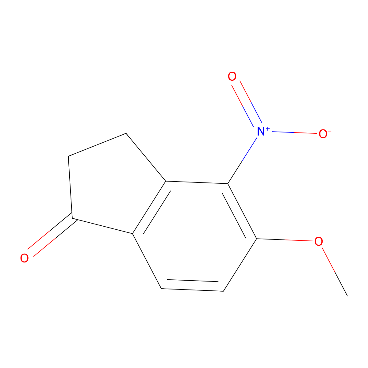 5-Methoxy-4-nitro-2,3-dihydro-1H-inden-1-one molecular structure, CAS 1273655-86-9