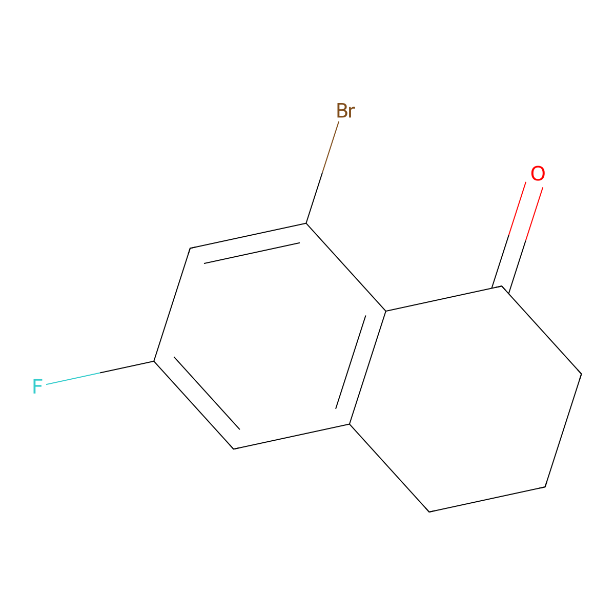 8-Bromo-6-fluoro-3,4-dihydronaphthalen-1(2H)-one molecular structure, CAS 1273655-89-2