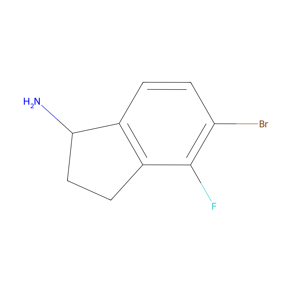 5-Bromo-4-fluoro-2,3-dihydro-1H-inden-1-amine molecular structure, CAS 1273656-61-3