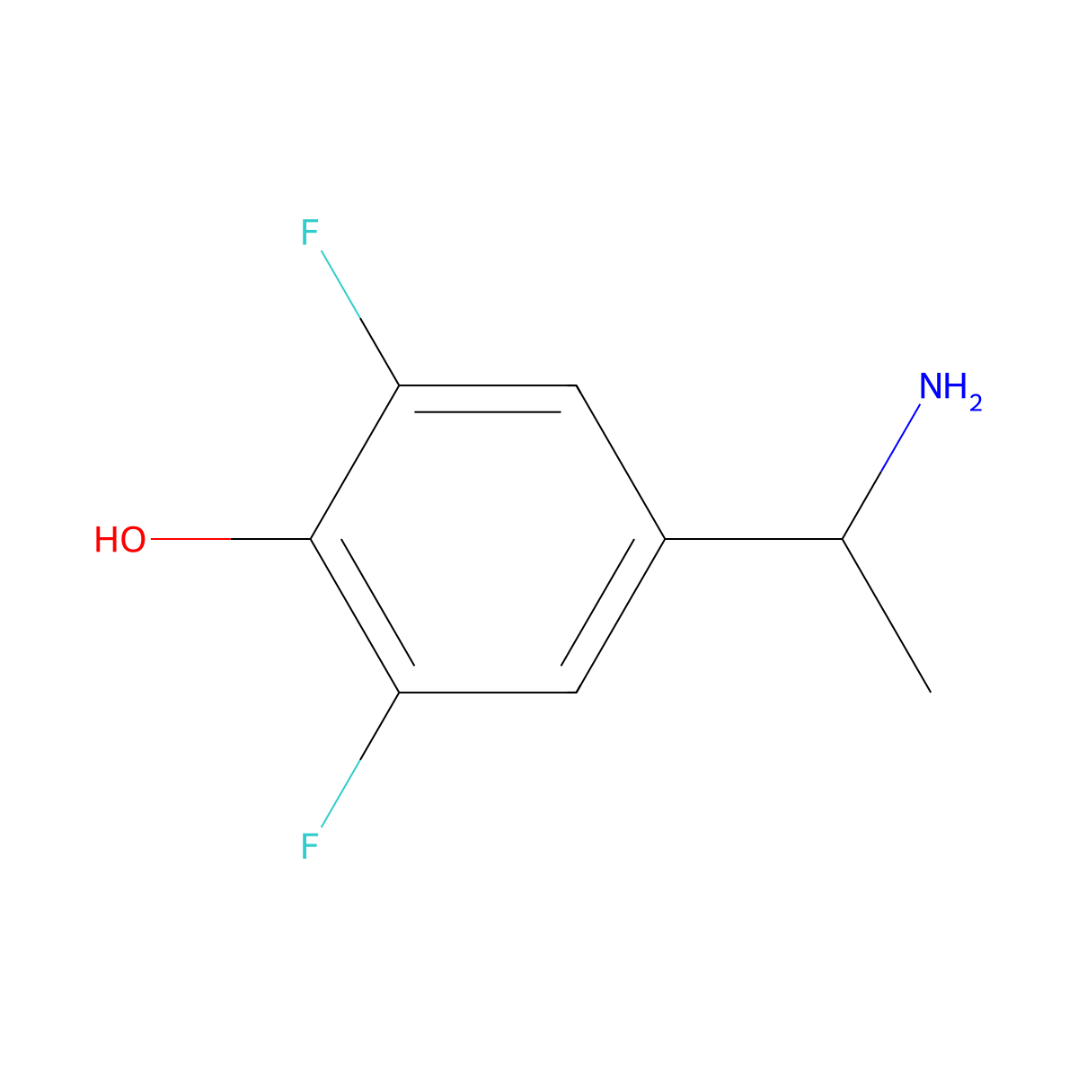 4-(1-Aminoethyl)-2,6-difluorophenol molecular structure, CAS 1273657-67-2